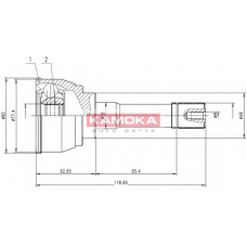 7142 KAMOKA Шарнирный комплект, приводной вал