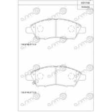 KD1746 ASIMCO Комплект тормозных колодок, дисковый тормоз