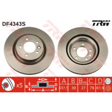 DF4343S TRW Тормозной диск