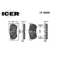 180600 ICER Комплект тормозных колодок, дисковый тормоз