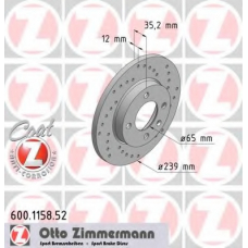 600.1158.52 ZIMMERMANN Тормозной диск