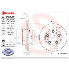 09.9482.10 BREMBO Тормозной диск