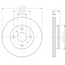 8DD 355 104-781 HELLA Тормозной диск