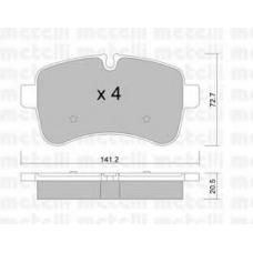 22-0711-0 METELLI Комплект тормозных колодок, дисковый тормоз