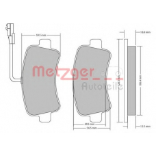 1170111 METZGER Комплект тормозных колодок, дисковый тормоз