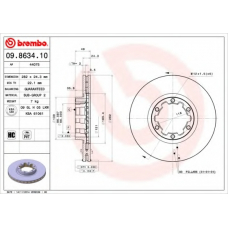 09.8634.10 BREMBO Тормозной диск