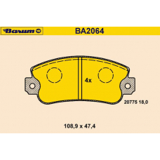 BA2064 BARUM Комплект тормозных колодок, дисковый тормоз