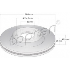 820 603 TOPRAN Тормозной диск