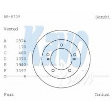 BR-8709 KAVO PARTS Тормозной диск