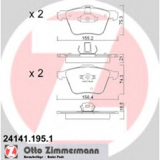 24141.195.1 ZIMMERMANN Комплект тормозных колодок, дисковый тормоз