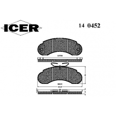 140452 ICER Комплект тормозных колодок, дисковый тормоз