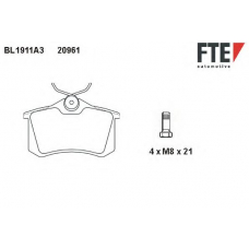 BL1911A3 FTE Комплект тормозных колодок, дисковый тормоз