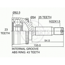 OJ-0640 InterParts Шарнирный комплект, приводной вал