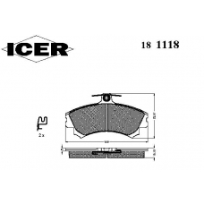 181118 ICER Комплект тормозных колодок, дисковый тормоз