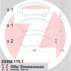 23358.175.1 ZIMMERMANN Комплект тормозных колодок, дисковый тормоз