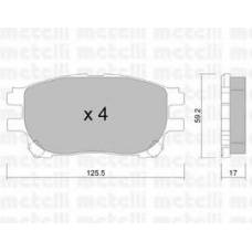 22-0615-0 METELLI Комплект тормозных колодок, дисковый тормоз