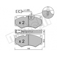 22-0014-3 METELLI Комплект тормозных колодок, дисковый тормоз