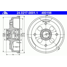 24.0217-0001.1 ATE Тормозной барабан
