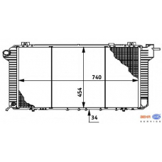 8MK 376 706-281 HELLA Радиатор, охлаждение двигателя