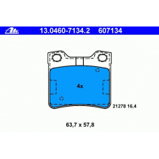 13.0460-7134.2 ATE Комплект тормозных колодок, дисковый тормоз