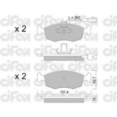 822-274-1 CIFAM Комплект тормозных колодок, дисковый тормоз
