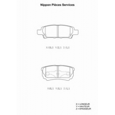 M361I19 NPS Комплект тормозных колодок, дисковый тормоз