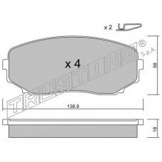 889.0 TRUSTING Комплект тормозных колодок, дисковый тормоз