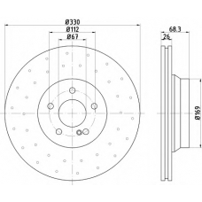 8DD 355 109-441 HELLA PAGID Тормозной диск