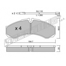 221.7W TRUSTING Комплект тормозных колодок, дисковый тормоз