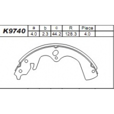 K9740 ASIMCO Комплект тормозных колодок