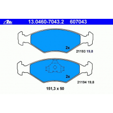 13.0460-7043.2 ATE Колодки тормозные