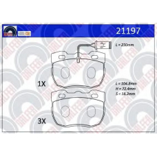 21197 GALFER Комплект тормозных колодок, дисковый тормоз