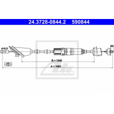 24.3728-0844.2 ATE Трос, управление сцеплением