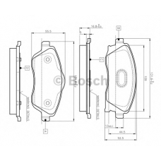 0 986 TB2 381 BOSCH Комплект тормозных колодок, дисковый тормоз