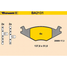 BA2131 BARUM Комплект тормозных колодок, дисковый тормоз