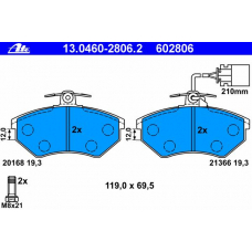 13.0460-2806.2 ATE Комплект тормозных колодок, дисковый тормоз