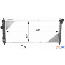 8MK 376 713-594 HELLA Радиатор, охлаждение двигателя