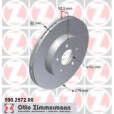 590.2572.00 ZIMMERMANN Тормозной диск