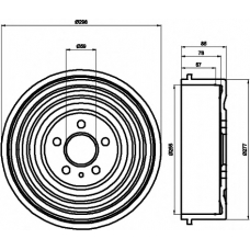 8DT 355 301-591 HELLA PAGID Тормозной барабан