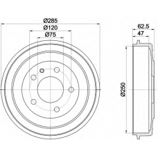 8DT 355 300-001 HELLA Тормозной барабан