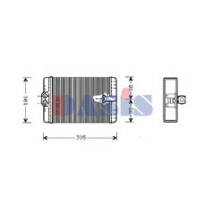 129008N AKS DASIS Теплообменник, отопление салона