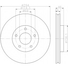 8DD 355 115-911 HELLA Тормозной диск