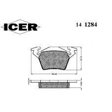 141284 ICER Комплект тормозных колодок, дисковый тормоз