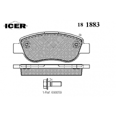 181883 ICER Комплект тормозных колодок, дисковый тормоз