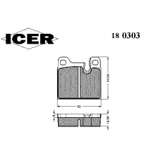 180303 ICER Комплект тормозных колодок, дисковый тормоз