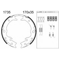 01735K BSF Комплект тормозных колодок, стояночная тормозная с