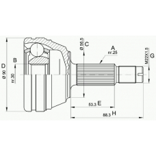 CVJ5351.10 OPEN PARTS Шарнирный комплект, приводной вал