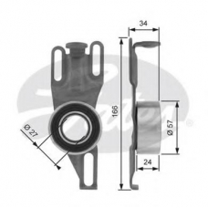 T41132 GATES Натяжной ролик, ремень грм