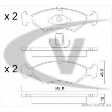 V25-8102 VEMO/VAICO Комплект тормозных колодок, дисковый тормоз