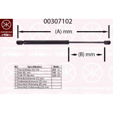 00307102 KLOKKERHOLM Газовая пружина, крышка багажник
